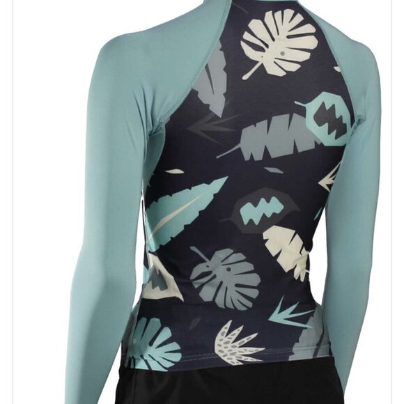 NWT DaKine Surf Flow Snug Fit Palm Blue Longsleeve Rash Guard Large - Picture 3 of 13